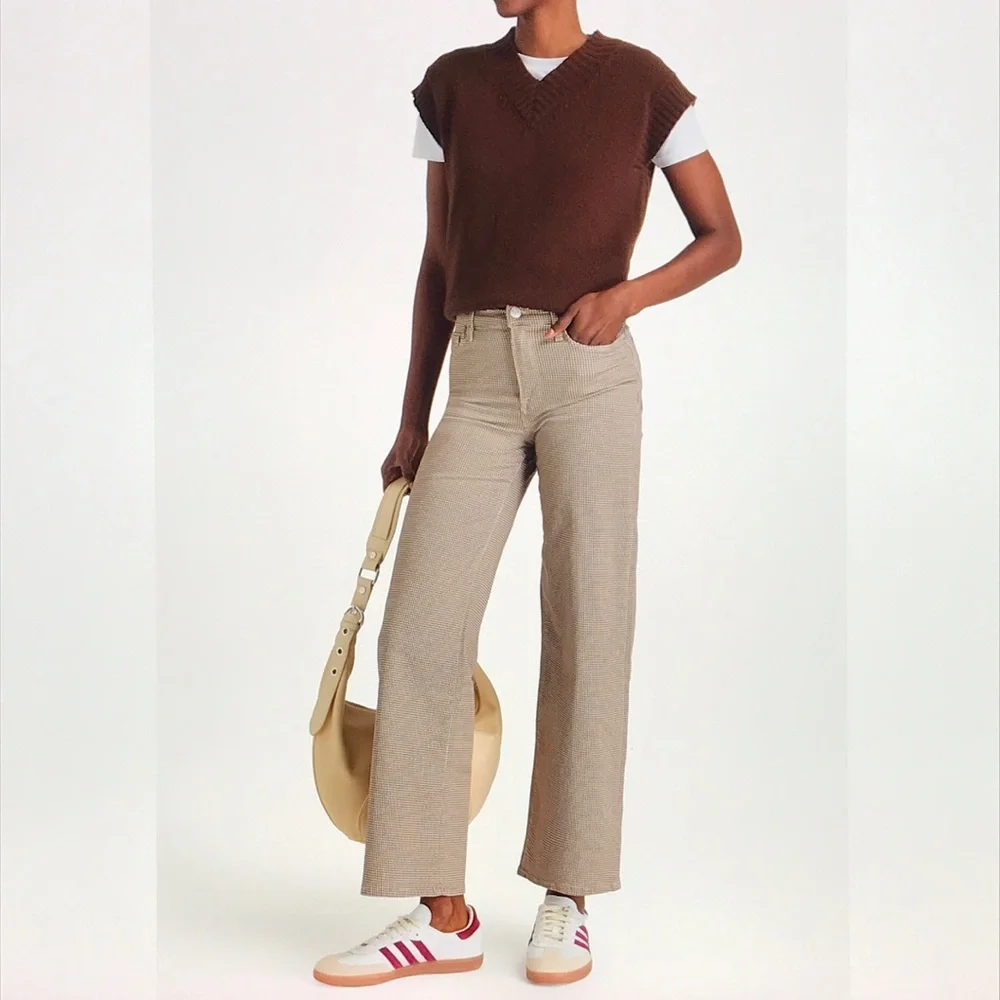 Frame Denim Brown Houndstooth Flare Jeans - Picture 8 of 16